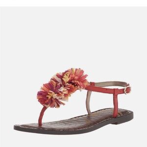 Red Floral Women's Sandals